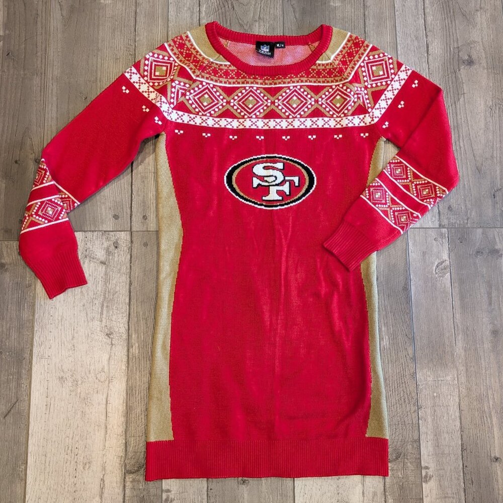 🏈 San Francisco 49ers Ugly Christmas Sweater Dress